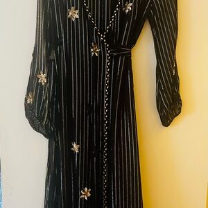 Misa Los Angeles Black and White Embellished Sundress